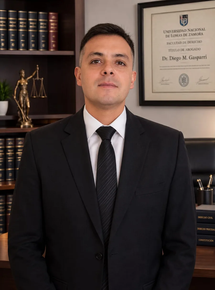 Dr. Diego Gasparri, abogado laboral, en su estudio